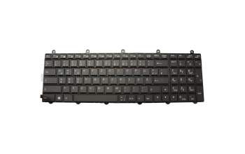 Clavier DE (allemand) noir avec rétro-éclairage original pour Nexoc G724 (P170EM)