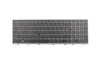 Clavier DE (allemand) noir/gris avec rétro-éclairage et mouse stick original pour HP EliteBook 840 G5