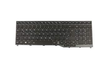 Clavier DE (allemand) noir/gris avec rétro-éclairage original pour Fujitsu LifeBook E458 (VFY:E4580MP380DE)