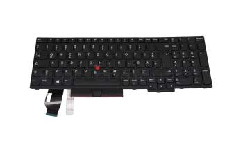 Clavier DE (allemand) noir/noir abattue avec mouse stick original pour Lenovo ThinkPad P15s Gen 2 (20W6/20W7)