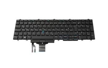 Clavier DE (allemand) noir/noir avec mouse stick original pour Dell Latitude 15 (5591)