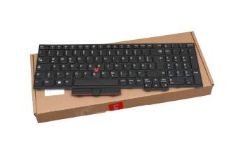 Clavier DE (allemand) noir/noir avec mouse stick original pour Lenovo ThinkPad L15 Gen 1 (20U7/20U8)