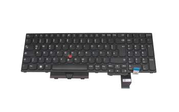 Clavier DE (allemand) noir/noir avec mouse stick original pour Lenovo ThinkPad P15v Gen 1 (20TQ/20TR)