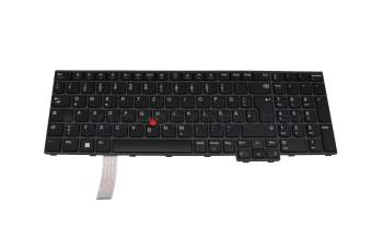 Clavier DE (allemand) noir/noir avec mouse stick original pour Lenovo ThinkPad P16s Gen 1 (21CK/21CL)