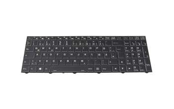 Clavier DE (allemand) noir/noir avec rétro-éclairage RGB original pour Nexoc BJ7 70IO 23V1 (NJ70PU)