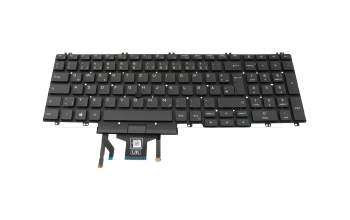 Clavier DE (allemand) noir/noir avec rétro-éclairage et mouse stick original pour Dell Precision 15 (3541)