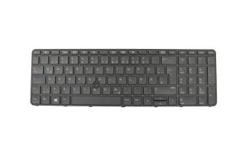 Clavier DE (allemand) noir/noir avec rétro-éclairage et mouse stick original pour HP ProBook 655 G2