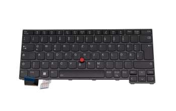 Clavier DE (allemand) noir/noir avec rétro-éclairage et mouse stick original pour Lenovo ThinkPad L13 2-in-1 Gen 5 (21LM/21LN)