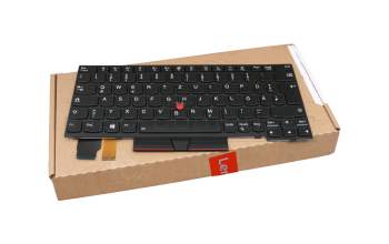 Clavier DE (allemand) noir/noir avec rétro-éclairage et mouse stick original pour Lenovo ThinkPad L13 Gen 2 (20VH/20VJ)