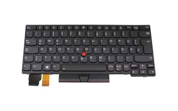 Clavier DE (allemand) noir/noir avec rétro-éclairage et mouse stick original pour Lenovo ThinkPad L13 Gen 2 (21AB)