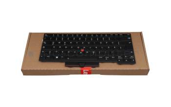 Clavier DE (allemand) noir/noir avec rétro-éclairage et mouse stick original pour Lenovo ThinkPad L14 Gen 2 (20X5/20X6)