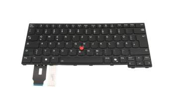 Clavier DE (allemand) noir/noir avec rétro-éclairage et mouse stick original pour Lenovo ThinkPad L14 Gen 5 (21L5/21L6)