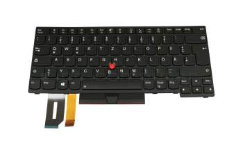 Clavier DE (allemand) noir/noir avec rétro-éclairage et mouse stick original pour Lenovo ThinkPad P14s Gen 1 (20Y1/20Y2)