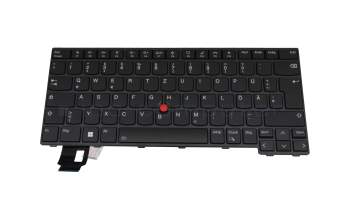 Clavier DE (allemand) noir/noir avec rétro-éclairage et mouse stick original pour Lenovo ThinkPad P14s Gen 4 (21K5/21K6)