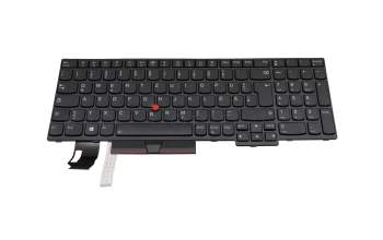 Clavier DE (allemand) noir/noir avec rétro-éclairage et mouse stick original pour Lenovo ThinkPad P15s Gen 2 (20W6/20W7)