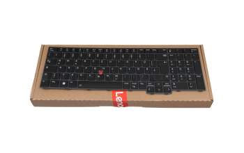 Clavier DE (allemand) noir/noir avec rétro-éclairage et mouse stick original pour Lenovo ThinkPad P16s Gen 2 (21HK/21HL)