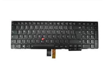 Clavier DE (allemand) noir/noir avec rétro-éclairage et mouse stick original pour Lenovo ThinkPad P50s (20FL/20FK)