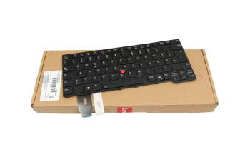 Clavier DE (allemand) noir/noir avec rétro-éclairage et mouse stick original pour Lenovo ThinkPad T14 G6 (21QJ)