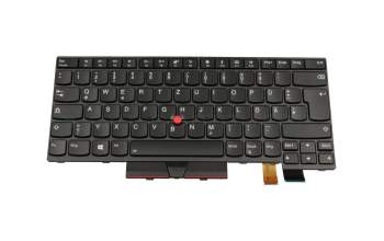 Clavier DE (allemand) noir/noir avec rétro-éclairage et mouse stick pour Lenovo ThinkPad T480 (20L5/20L6)