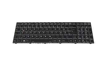 Clavier DE (allemand) noir/noir avec rétro-éclairage original pour Clevo PC7x