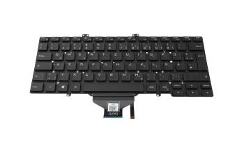 Clavier DE (allemand) noir/noir avec rétro-éclairage original pour Dell Latitude 14 (5400)