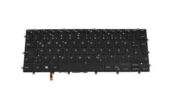 Clavier DE (allemand) noir/noir avec rétro-éclairage original pour Dell XPS 15 (7590)