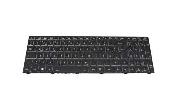 Clavier DE (allemand) noir/noir avec rétro-éclairage original pour One K73-13NB-SN3 (PD70SND-G)