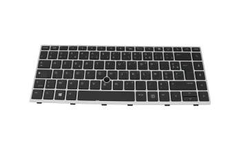 Clavier FR (français) noir/argent avec rétro-éclairage et mouse stick original pour HP EliteBook 745 G5