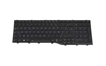 Clavier FR (français) noir/noir avec rétro-éclairage original pour Fujitsu LifeBook E5513A