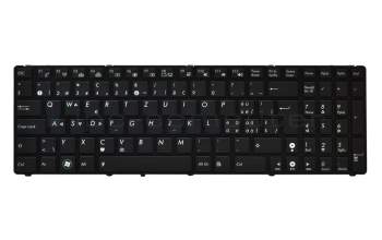 Clavier SF (suisse-francais) noir/noir avec rétro-éclairage original pour Asus ROG G60VX