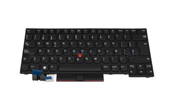 Clavier SP (espagnol) noir/noir avec mouse stick original pour Lenovo ThinkPad P14s Gen 2 (20VX/20VY)