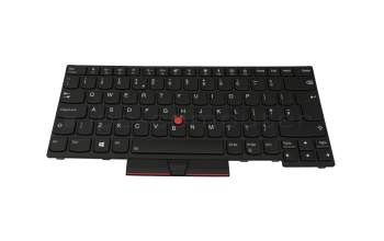 Clavier UK (anglais) noir/noir avec rétro-éclairage et mouse stick original pour Lenovo ThinkPad L390 (20NR/20NS)
