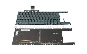 Clavier US (anglais) bleu avec rétro-éclairage original pour Asus ZenBook Duo UX481FA