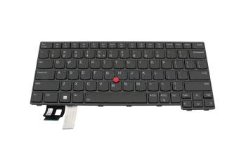 Clavier US (anglais) noir/noir avec rétro-éclairage et mouse stick original pour Lenovo ThinkPad L14 Gen 4 (21H1/21H2)