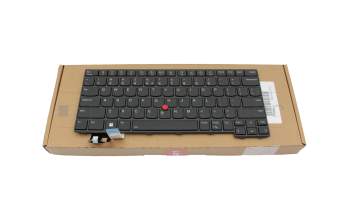 Clavier US (anglais) noir/noir avec rétro-éclairage et mouse stick original pour Lenovo ThinkPad L14 Gen 4 (21H1/21H2)