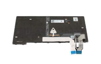 Clavier US (anglais) noir/noir avec rétro-éclairage et mouse stick original pour Lenovo ThinkPad P14s G3 (21AK/21AL)