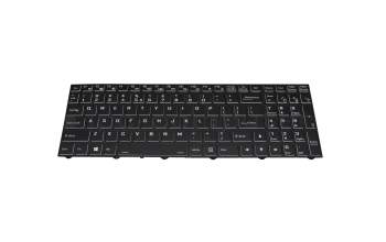 Clavier US (anglais) noir/noir avec rétro-éclairage original pour Clevo NP50DE-M