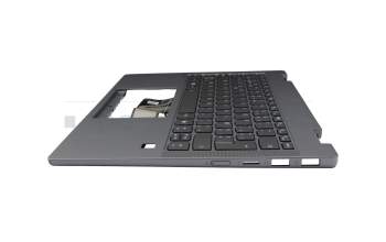 Clavier incl. topcase BE (belge) gris/gris avec rétro-éclairage original pour Lenovo IdeaPad 5x 14Q8X9 (83GH)