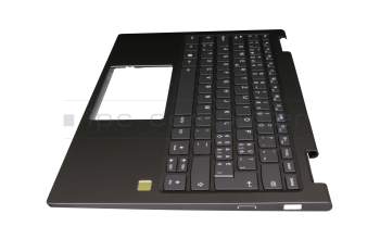 Clavier incl. topcase CH (suisse) anthracite/anthracite avec rétro-éclairage original pour Lenovo Yoga 730-13IKB (81CT)