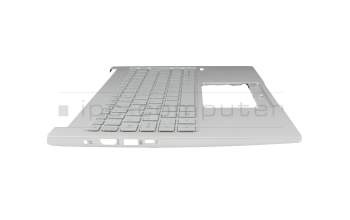 Clavier incl. topcase CH (suisse) argent/argent avec rétro-éclairage original pour Acer Swift 3 (SF313-52G)