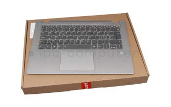 Clavier incl. topcase CH (suisse) gris/argent avec rétro-éclairage original pour Lenovo Flex 6-14IKB (81EM)