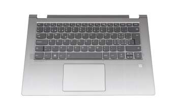 Clavier incl. topcase CH (suisse) gris/argent avec rétro-éclairage original pour Lenovo Flex 6-14IKB (81EM)