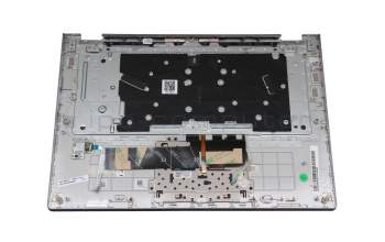 Clavier incl. topcase CH (suisse) gris/argent avec rétro-éclairage original pour Lenovo Flex 6-14IKB (81EM)