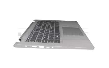 Clavier incl. topcase CH (suisse) gris/argent avec rétro-éclairage original pour Lenovo Flex 6-14IKB (81EM)