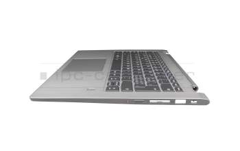 Clavier incl. topcase CH (suisse) gris/argent avec rétro-éclairage original pour Lenovo Flex 6-14IKB (81EM)