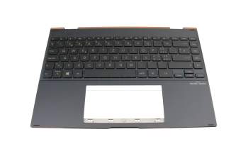 Clavier incl. topcase CH (suisse) gris/gris avec rétro-éclairage original pour Asus ZenBook Flip S13 UX371EA