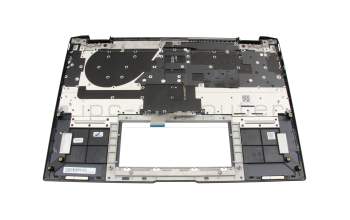 Clavier incl. topcase CH (suisse) gris/gris avec rétro-éclairage original pour Asus ZenBook Flip S13 UX371EA