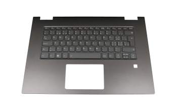 Clavier incl. topcase CH (suisse) gris/gris avec rétro-éclairage original pour Lenovo Yoga 730-15IKB (81CU)