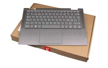 Clavier incl. topcase CH (suisse) gris/gris avec rétro-éclairage original pour Lenovo Yoga C740-14IML (81TC)