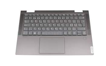 Clavier incl. topcase CH (suisse) gris/gris avec rétro-éclairage original pour Lenovo Yoga C740-14IML (81TC)